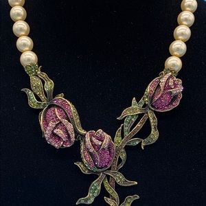 Heidi Daus pearl and Swarovski crystal necklace